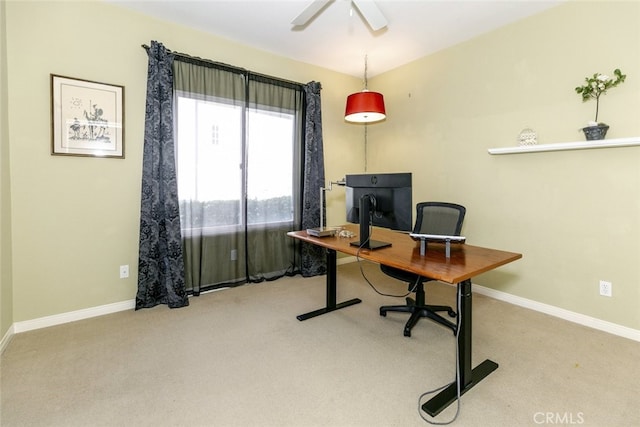 24736 Wooded Vis, West Hills, CA 91307 - carpeted office with baseboards and a ceiling fan