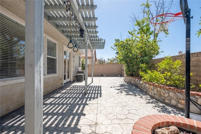 4892 Borders St, Simi Valley, CA 93063 - fenced backyard featuring a pergola and a patio area