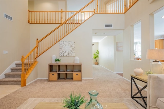 4892 Borders St, Simi Valley, CA 93063 - stairway with carpet flooring and a towering ceiling