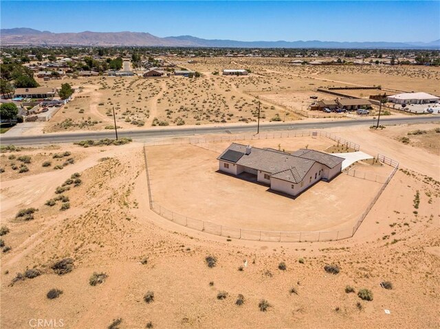 15323 Turquoise Rd, Apple Valley, CA 92307 - aerial view of sparsely populated area with a desert landscape and a mountain backdrop
