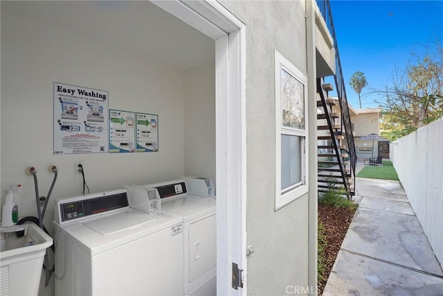 1106 Pacific Ave, Long Beach, CA 90813 - laundry area featuring washing machine and clothes dryer