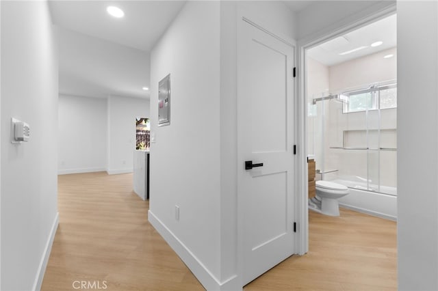 542 N Keystone St, Burbank, CA 91506 - corridor featuring light wood-style floors and recessed lighting