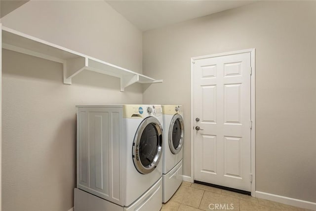 17122 Broken Rock Ct, Riverside, CA 92503 - laundry room with washer and clothes dryer and light tile patterned flooring