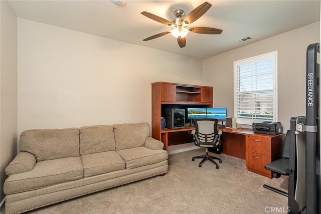 17122 Broken Rock Ct, Riverside, CA 92503 - office featuring light colored carpet and a ceiling fan