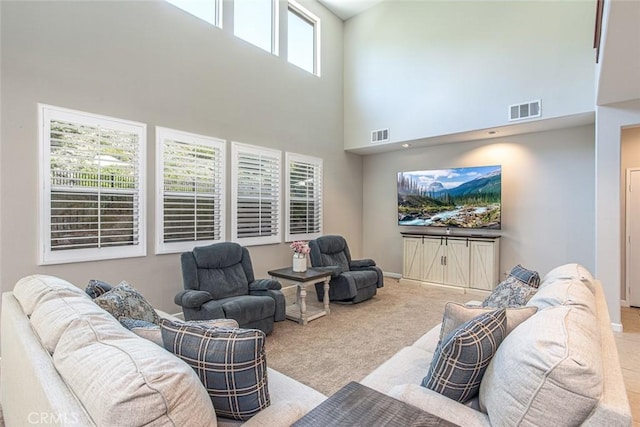 17122 Broken Rock Ct, Riverside, CA 92503 - carpeted living area with a towering ceiling