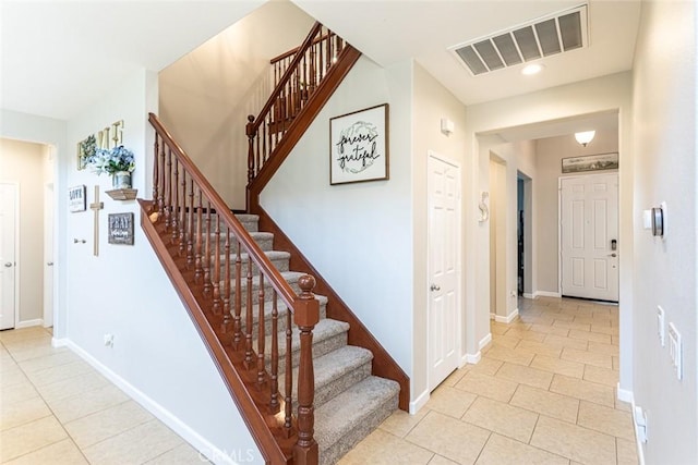 17122 Broken Rock Ct, Riverside, CA 92503 - stairs featuring tile patterned floors and recessed lighting