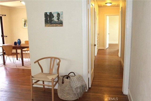 907 E Poppyfields Dr E, Altadena, CA 91001 - hall featuring dark wood-style flooring and arched walkways