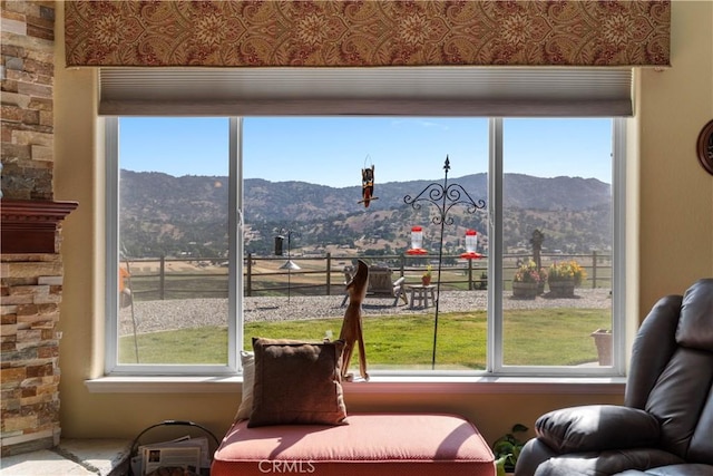 23220 Lakeview Dr, Tehachapi, CA 93561 - doorway to outside featuring a mountain view and healthy amount of natural light