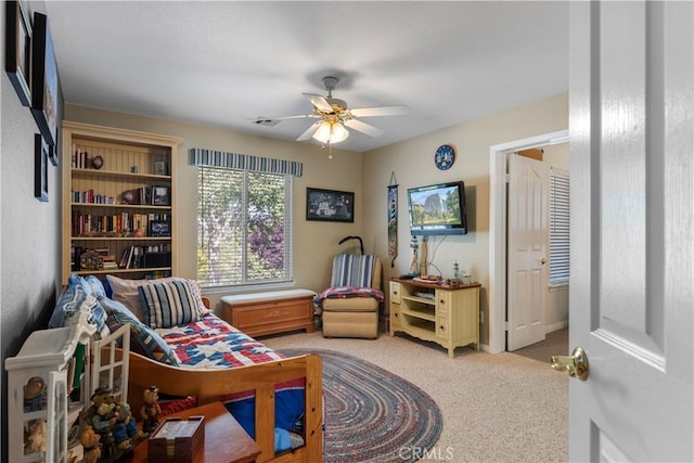 23220 Lakeview Dr, Tehachapi, CA 93561 - living area featuring ceiling fan and carpet flooring