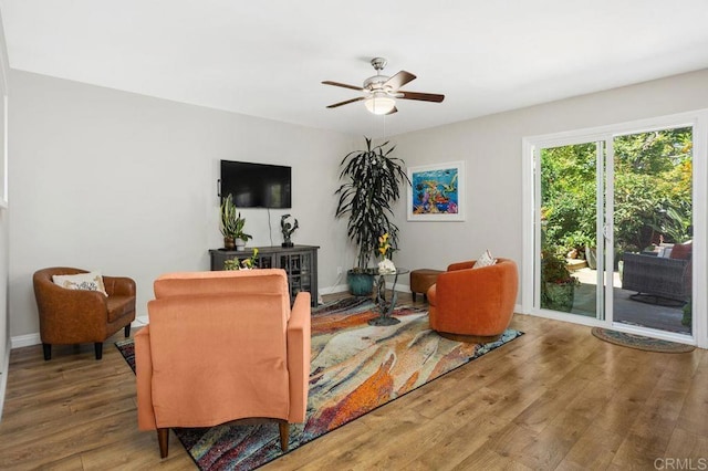 247 Currant Way, Oceanside, CA 92057 - living room featuring wood finished floors and ceiling fan