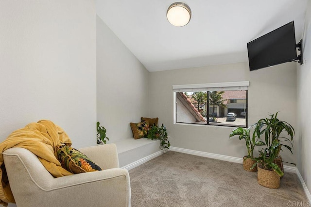 247 Currant Way, Oceanside, CA 92057 - living area featuring carpet and vaulted ceiling