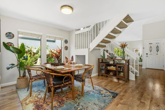 247 Currant Way, Oceanside, CA 92057 - dining space with stairs and wood finished floors