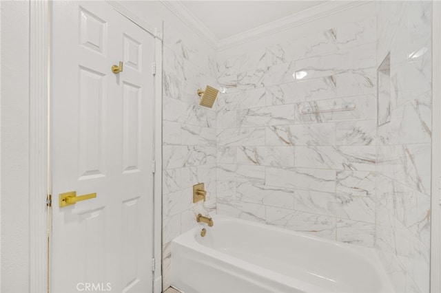 1001 W Stevens Ave Unit 184, Santa Ana, CA 92707 - full bath with ornamental molding and washtub / shower combination