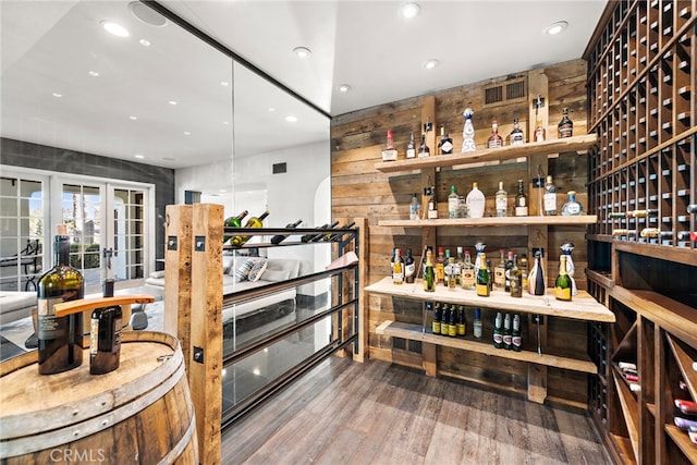 30372 Marbella Vis, San Juan Capistrano, CA 92675 - bar featuring wood finished floors, recessed lighting, and french doors