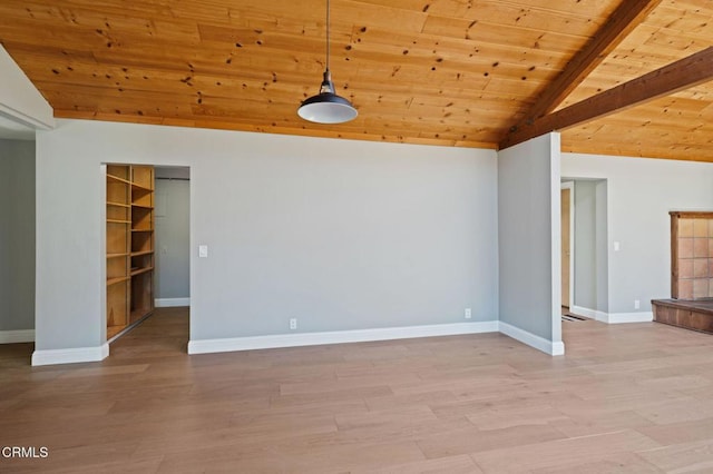 7950 Flynn Creek Rd, Comptche, CA 95427 - unfurnished room with wooden ceiling and light wood-style flooring