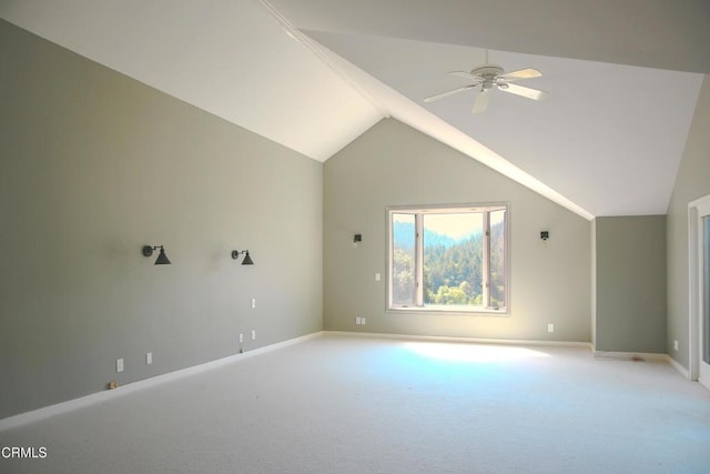 7950 Flynn Creek Rd, Comptche, CA 95427 - additional living space featuring vaulted ceiling, light carpet, and ceiling fan