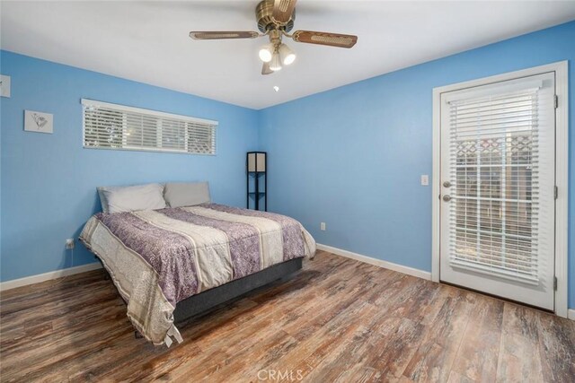 1681 Ocean St, Oceano, CA 93445 - bedroom featuring wood finished floors, access to outside, and ceiling fan