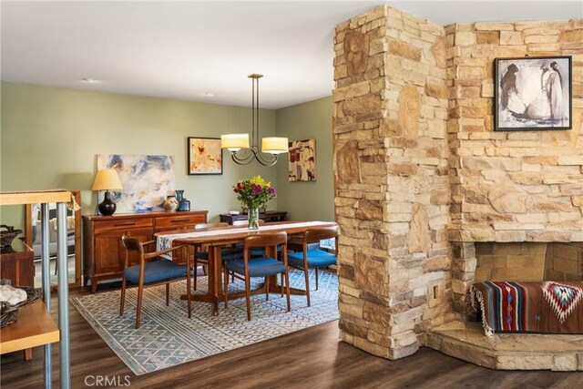 24 Spicewood Way, Irvine, CA 92612 - dining room featuring dark wood-style floors and a chandelier