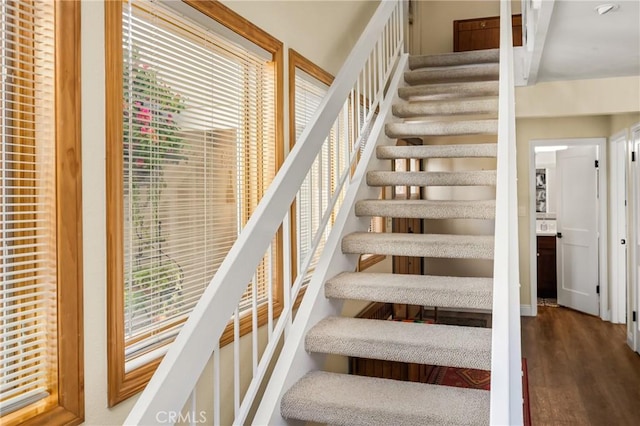 24 Spicewood Way, Irvine, CA 92612 - stairway featuring wood finished floors