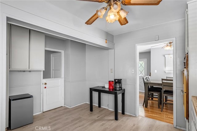 9513 Rex Rd, Pico Rivera, CA 90660 - interior space featuring ceiling fan and light wood-style flooring