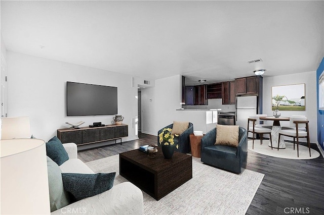 5224 Denny Ave Unit 209, North Hollywood, CA 91601 - living room with dark wood finished floors