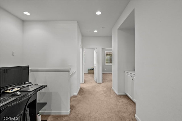 2894 E Via Fiano, Ontario, CA 91764 - hallway featuring light carpet and recessed lighting