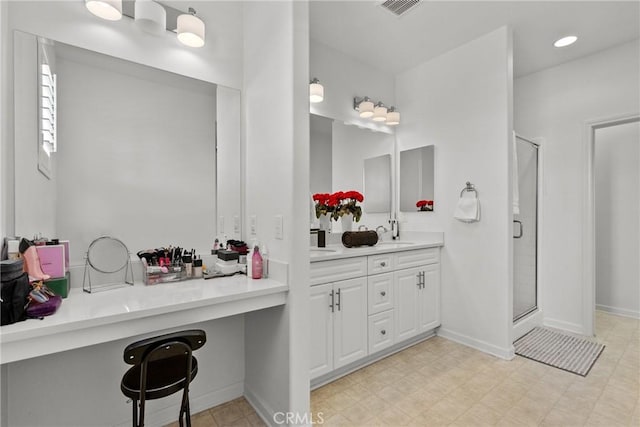 2894 E Via Fiano, Ontario, CA 91764 - bathroom featuring a stall shower and double vanity
