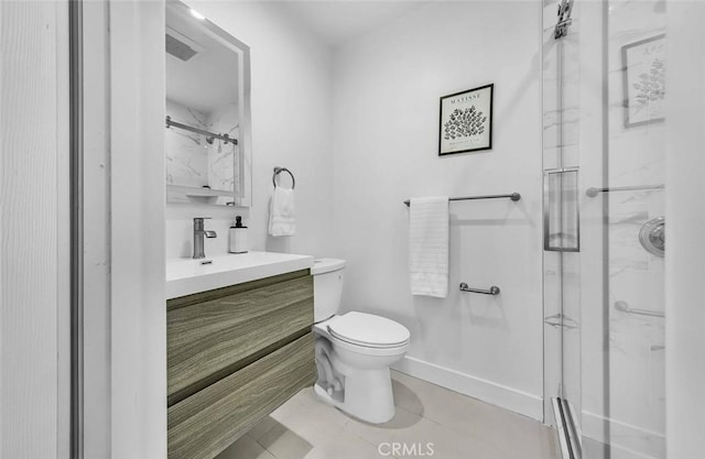 569 Lewis Ave, San Leandro, CA 94577 - bathroom featuring a marble finish shower, vanity, and tile patterned flooring