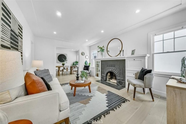 569 Lewis Ave, San Leandro, CA 94577 - living area with recessed lighting and a tile fireplace