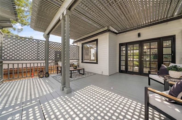 569 Lewis Ave, San Leandro, CA 94577 - wooden deck with french doors