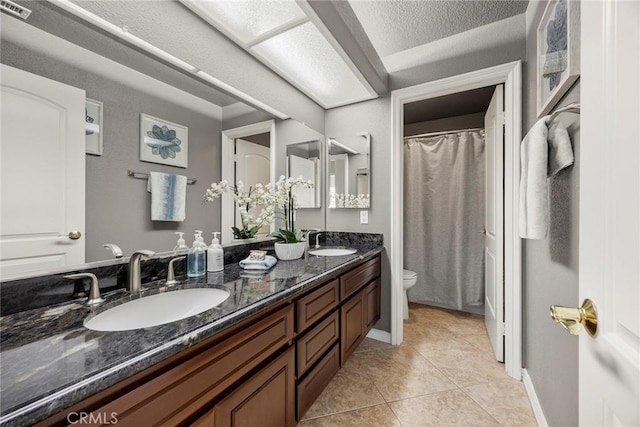 5210 Avenida De Kristine, Yorba Linda, CA 92887 - full bath featuring double vanity, tile patterned flooring, and curtained shower