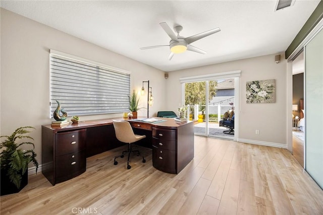 5210 Avenida De Kristine, Yorba Linda, CA 92887 - office area with ceiling fan and light wood-type flooring