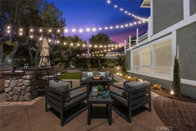 5210 Avenida De Kristine, Yorba Linda, CA 92887 - view of patio with an outdoor living space with a fire pit