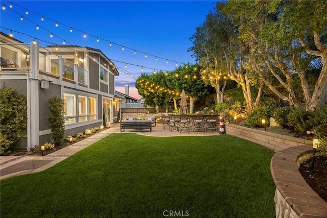 5210 Avenida De Kristine, Yorba Linda, CA 92887 - view of grassy yard with a patio area and an outdoor hangout area