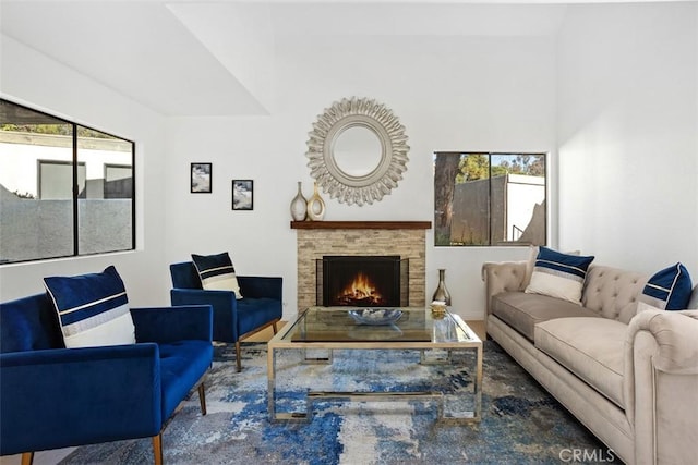 371 N Melrose Dr Unit A, Vista, CA 92083 - living area with a lit fireplace