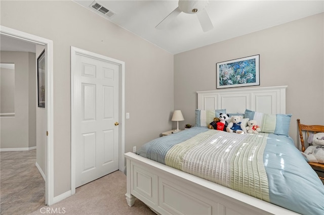 33818 Channel St, Temecula, CA 92592 - bedroom with a ceiling fan and light colored carpet