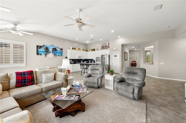 33818 Channel St, Temecula, CA 92592 - living room featuring a ceiling fan and recessed lighting