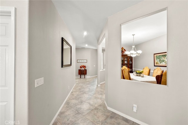 33818 Channel St, Temecula, CA 92592 - corridor with recessed lighting and a chandelier