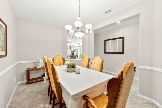 33818 Channel St, Temecula, CA 92592 - dining space with a chandelier and baseboards