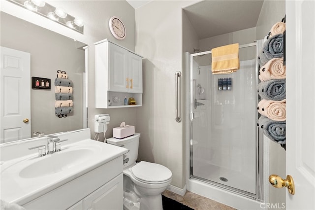 33818 Channel St, Temecula, CA 92592 - full bath featuring a shower stall, vanity, and tile patterned flooring