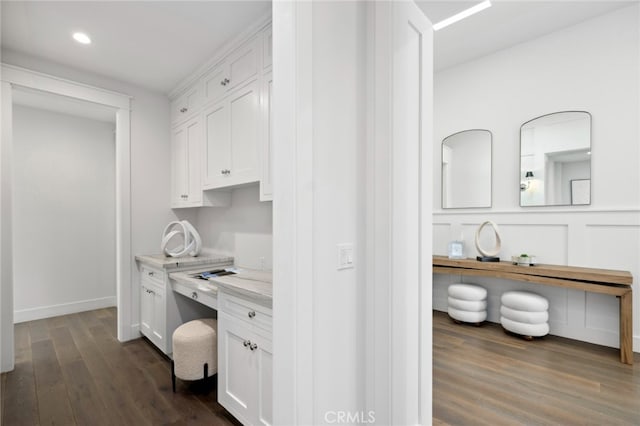 1456 Key Vw, Corona Del Mar, CA 92625 - office with dark wood-style floors and recessed lighting
