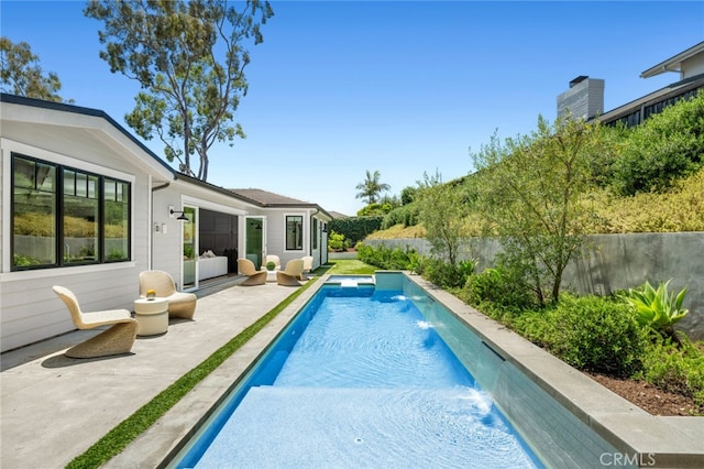 1456 Key Vw, Corona Del Mar, CA 92625 - view of swimming pool featuring a patio and a fenced backyard