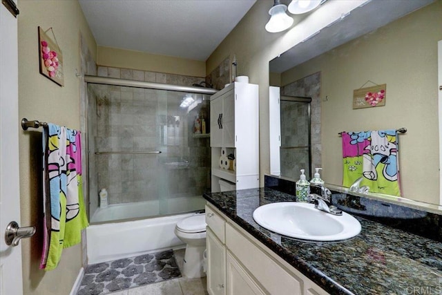 990 E Main St Unit A, El Cajon, CA 92021 - full bath with vanity, enclosed tub / shower combo, and tile patterned flooring