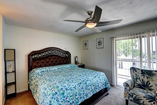 990 E Main St Unit A, El Cajon, CA 92021 - carpeted bedroom with access to outside and ceiling fan