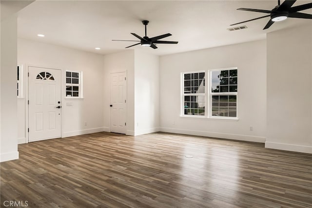 255 Sparrow Ct, Red Bluff, CA 96080 - empty room featuring ceiling fan, wood finished floors, and recessed lighting