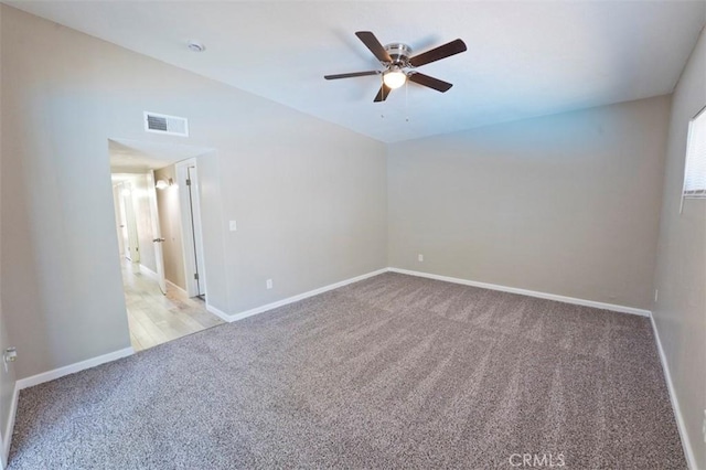 4001 Rinker Way, Bakersfield, CA 93309 - unfurnished room featuring carpet floors, a ceiling fan, and vaulted ceiling