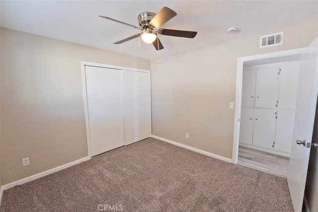 4001 Rinker Way, Bakersfield, CA 93309 - unfurnished bedroom with carpet flooring, a closet, and a ceiling fan