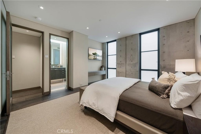 35411 Beach Rd, Dana Point, CA 92624 - bedroom featuring wood finished floors, ensuite bathroom, and recessed lighting