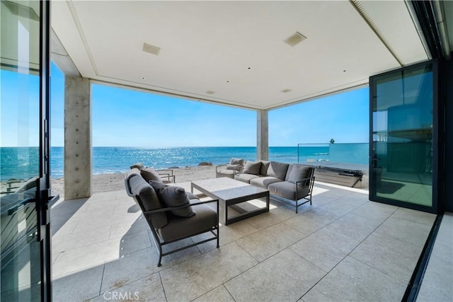 35411 Beach Rd, Dana Point, CA 92624 - view of patio / terrace with an outdoor living space and view of water and beach