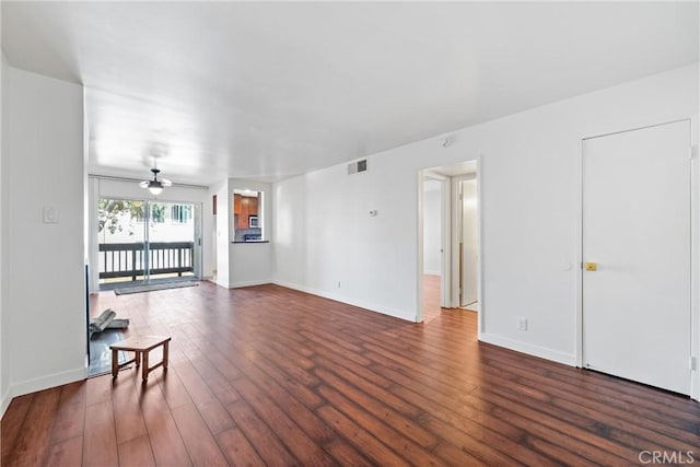 8210 Summertime Ln Unit 210, Culver City, CA 90230 - unfurnished living room with dark wood-style floors and a ceiling fan